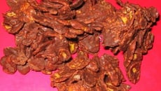 Rose des sables à la végétaline, chocolat noir et zeste d'orange 