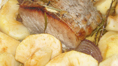 Rôti de porc aux pommes