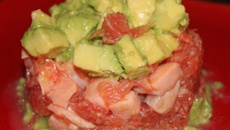 Tartare de saumon, avocat et pomelos