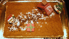 Le bavarois de Noël au chocolat, spéculoos, pommes caramélisées et caramel au beurre salé .......