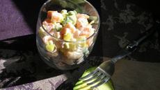 Verrine de tartare de saumon / mangue / avocat