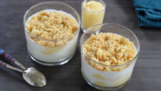 Petits pots de crème au citron, topping crumble