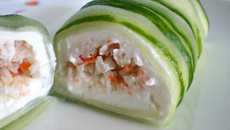 Spring-roll de concombre et Saint-Môret®...qui cache bien son jeu !
