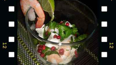 Verrines de Gambas et St Moret