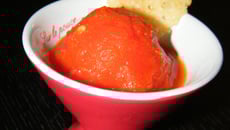 Sorbet aux poivrons et sa tuile au parmesan