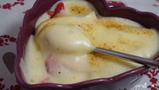 Sabayon "Gargouil" aux fraises, framboises et banane