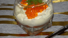 Verrine de mascarpone aux 2 saumons