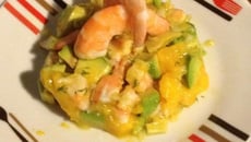 Tartare saumon crevettes mangue