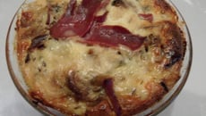 Flan d'aubergines à la fourme d'Ambert au four