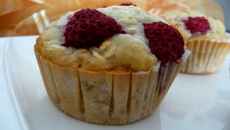 Muffins aux framboises & flocons d'avoine