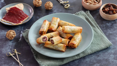 Bouchées de pâte filo au foie gras et Magret fumé