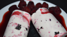 Glace poivrons et framboises