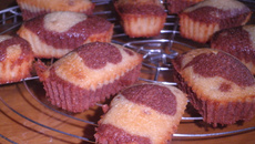 Financiers marbrés au chocolat et au citron