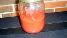 Confiture de rhubarbe-fraises-vanille au sirop d'agave