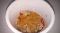 Verrines chaudes de poulet et tomates