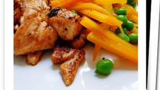 Saumon grillé et ses petits légumes nouveaux