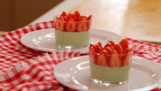 Panna cotta thé matcha et Ciflorettes de France