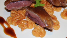 Magret de canard et navets caramélisés