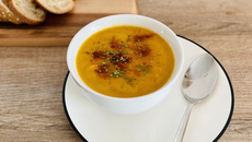 Potage carotte, courge musquée et lentilles corail