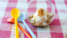 Pommes poêlées et sorbet façon crumble