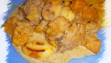 Gnocchis de poulet à la courge butternut et à la crème