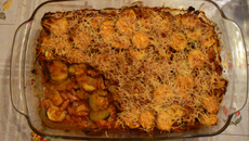 Gratin de courgettes lardé