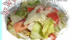 Salade iceberg, pomelos et crevettes