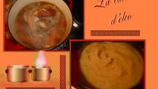 Rôti à la sauce andalouse et purée d'oignons braisés