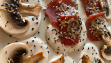 Carpaccio de champignon au sésame