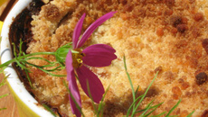 Petits crumbles à la courgette, chèvre et marjolaine