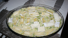 Courgettes, pommes de terre à la viande gratiné au Cœur de Neufchatel