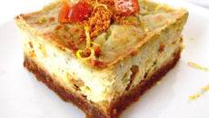 Cheescake Roquefort papillon abricot, citron et spéculoos