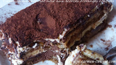 Tiramisu chocolat noir aux écorces d'oranges confites