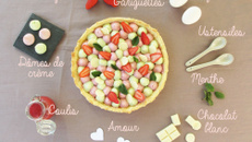Tarte gourmande fraise & menthe