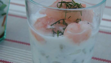 Verrines concombre/crevette