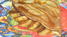 Crêpe aux pommes crème caramel au beurre salé