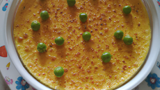 Flans de petits pois au gruyère