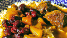 Curry d'agneau aux fruits secs et riz basmati