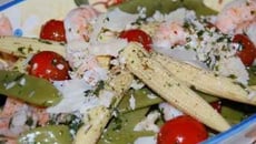 Salade aux cocos plats et crevettes