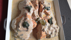 Dès de poulet sauce Roquefort