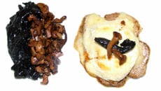 Filet mignon au St Marcellin, champignons en deux couleurs