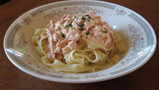 Tagliatelles au poulet fumé