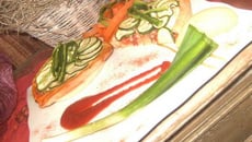 Croûte Provençale sur son Coulis de Poivrons rouges