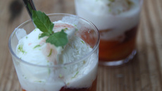 Fruits cuits et glace