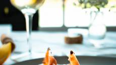 Crevettes caramélisées et risotto aux poires et champagne