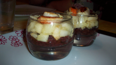 Noix de Saint-Jacques et boudins noir, pommes vertes