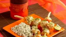 Brochettes de Saint-Jacques à l'aneth