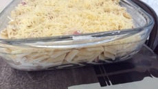 Gratin de pâtes chèvre et lardon