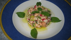 Ceviche de saumon, menthe et citron vert