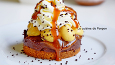 Fondant au chocolat à la crème dulcey et crème caramel